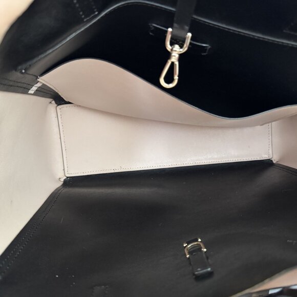 KATE SPADE Magnolia Street Black Pink Blush Double Pocket Tote Bag Key Ring - Picture 5 of 10